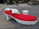 High Heel Shoes Shaped Cane Daybed , White Resin Wicker Daybed